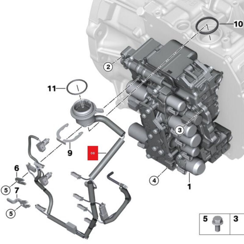 Erschwinglicher Gebrauchtverkabelungsharn für BMW MINI GA6F21AW TF-72SC aus Getriebe-Ausbau