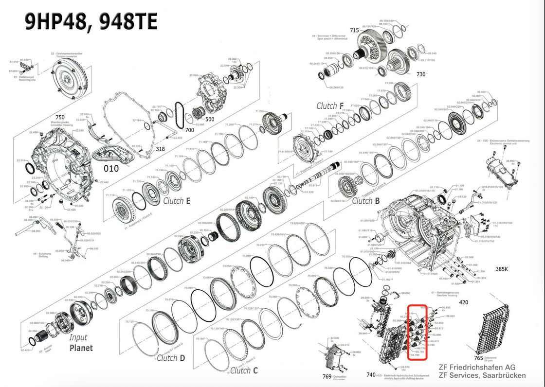 Transmesun Automatikgetriebe 9HP-48 Solenoidventil Reparatur-Kit 10 Einzel-Solenoid-Ventil-Sets für Land Rover Range Rover Evoque